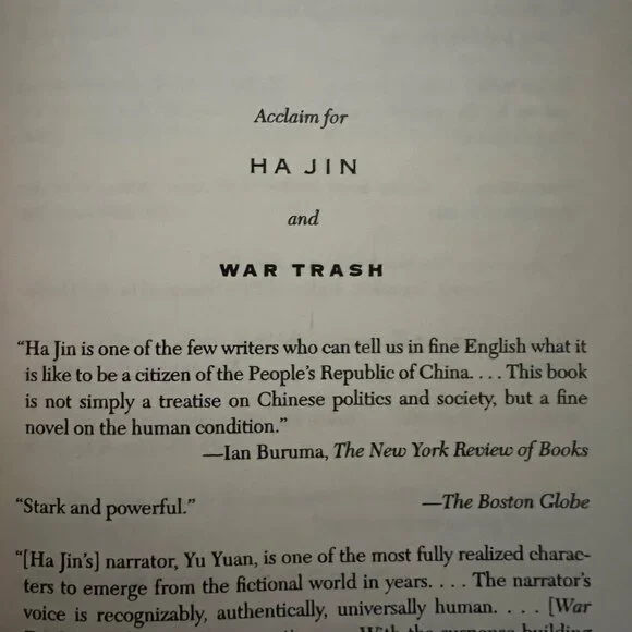 Novel "War Trash" by HA Jin- Softcover - Picture 7 of 13